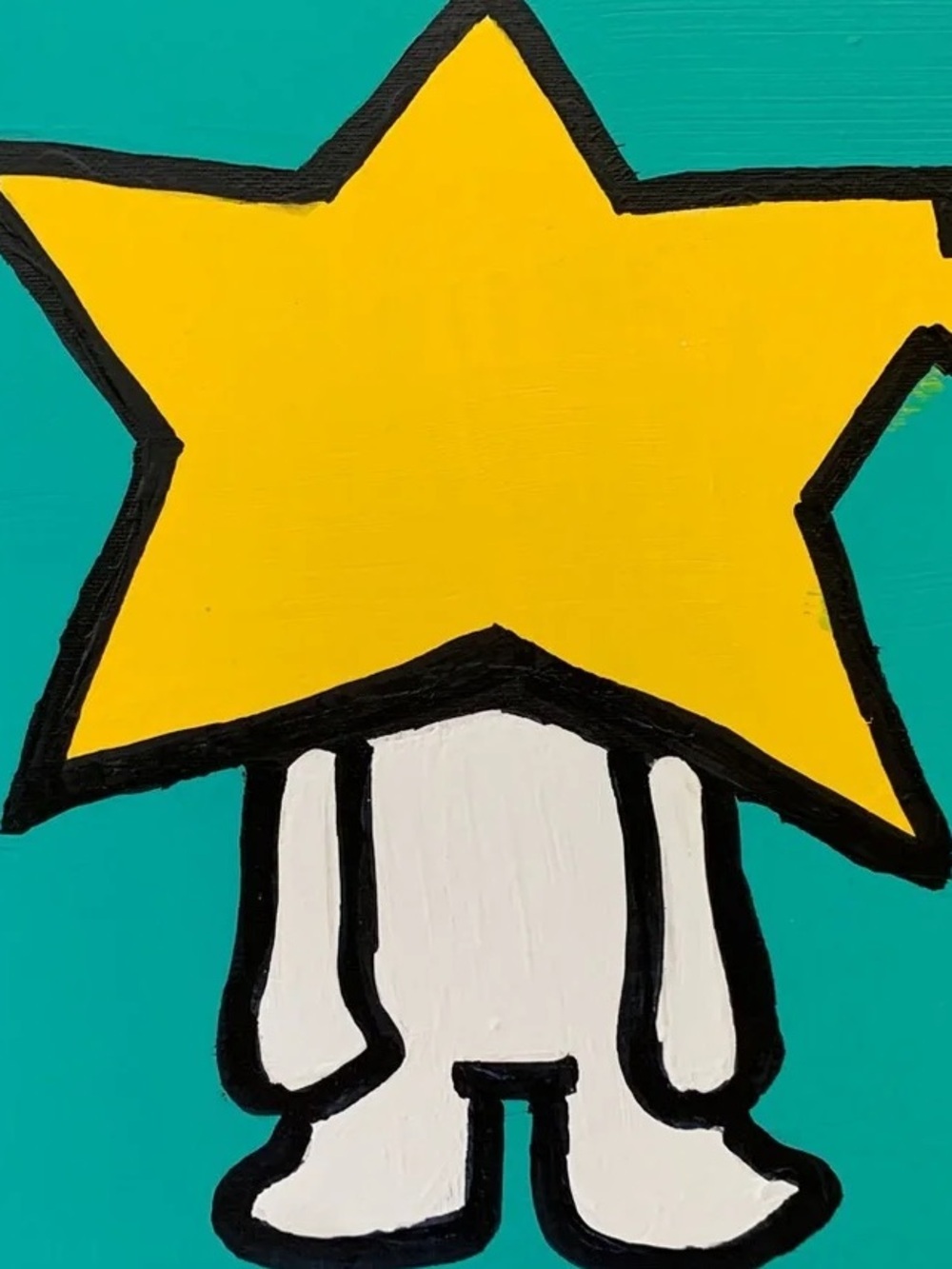 Yellow Star Character Pop Art Canvas - Unbranded